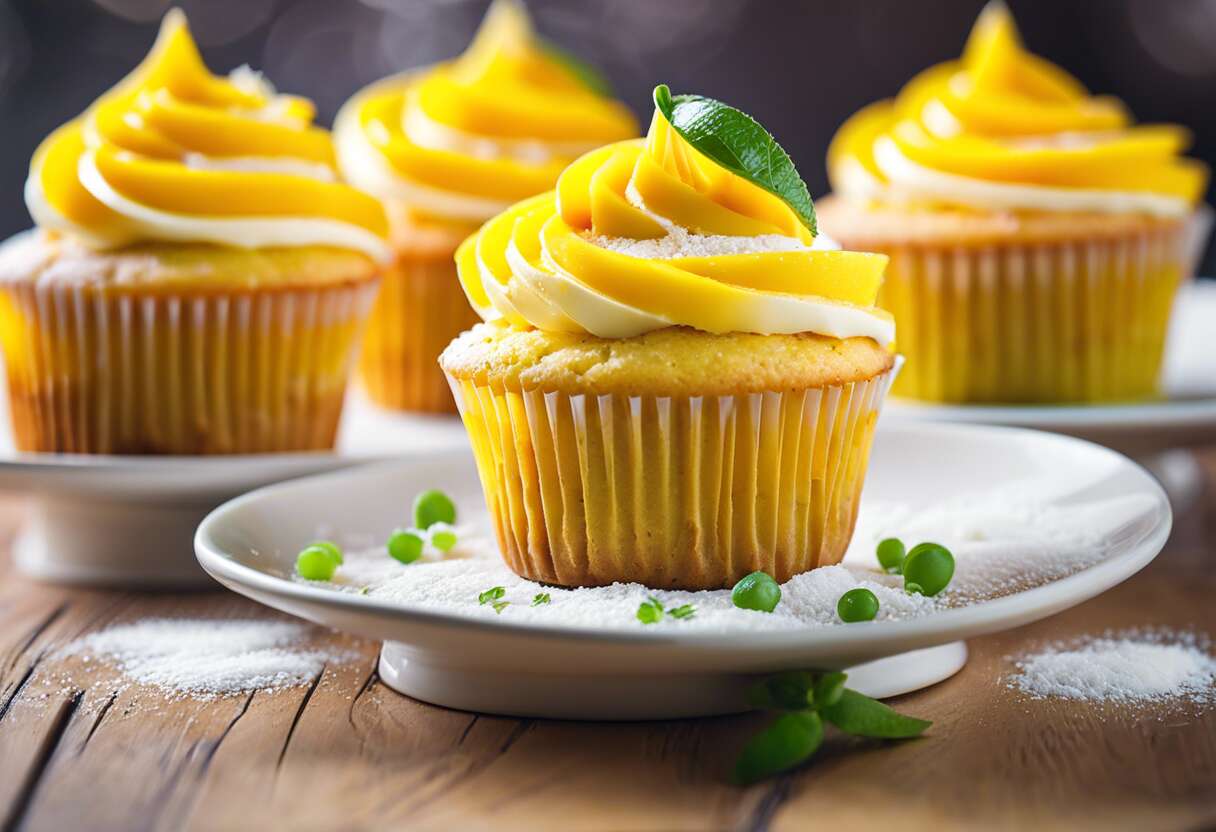 Comment réaliser une recette de cupcakes mangue-citron vert pour un dessert exotique ?